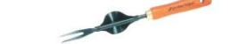 Green weeding fork